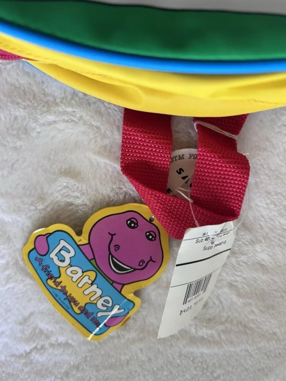 Vintage Barney The Dinosaur Kids Backpack 1992 Basketball Theme